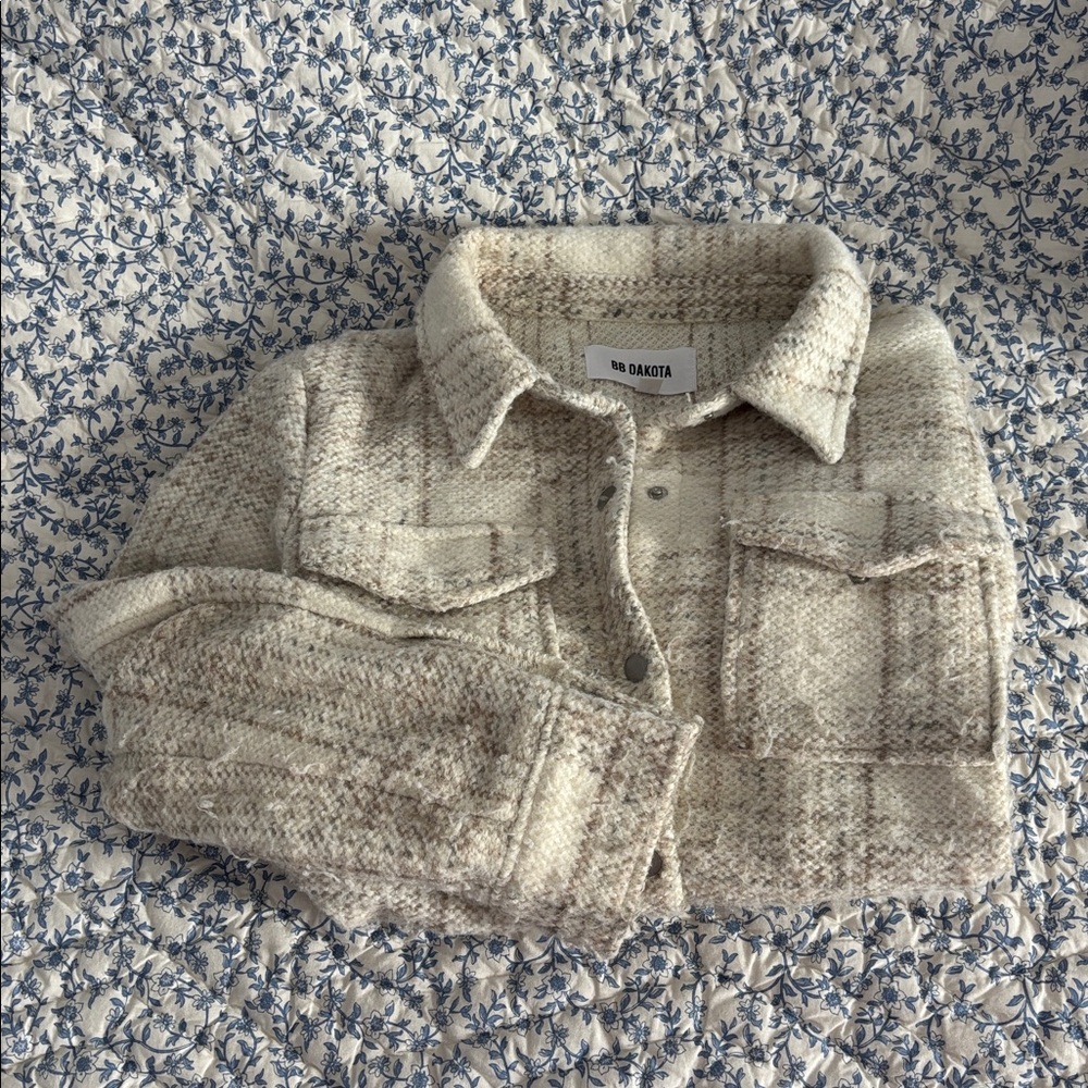 BB Dakota Textured Cream Utility Jacket